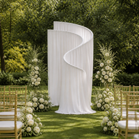 Arche Métallique Ovale Dorée Robuste et Élégante avec Support en Tissu pour Toile de Fond Photo, Décorations d'Événements Extérieurs, Jardin et Mariages