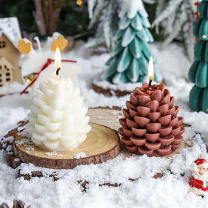 Vintage 3D Pine Cone Aroma <b>Candle</b> Christmas Pinecone Shape Handmade Scent <b>Candle</b> Home Atmosphere Decor <b>Gift</b> - Product Image 1