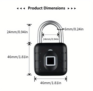 Candado Inteligente con Huella Dactilar, Seguridad IP67, Impermeable, Sin Llave, Antirrobo, <span class=keywords><strong>para</strong></span> el Hogar, <span class=keywords><strong>Gimnasio</strong></span>, Casillero - Product Image 2