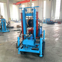 Plataforma de Perforación de Pozos de Agua Portátil con Motor Diésel MAX 220m, Perforadora Hidráulica con Profundidad de 100m
