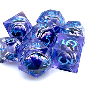 Venta Directa de Fábrica, Juego de Dados Poliédricos <span class=keywords><strong>RPG</strong></span> D4-D20 con Logotipo Personalizado, Ojos de Dragón, Bordes Afilados, Material de Resina para Juegos de D&D - Product Image 2