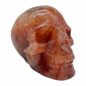 Crânes <span class=keywords><strong>de</strong></span> quartz <span class=keywords><strong>de</strong></span> <span class=keywords><strong>feu</strong></span> sculpté à la main <span class=keywords><strong>en</strong></span> cristal naturel pour la guérison. - Product Image 4
