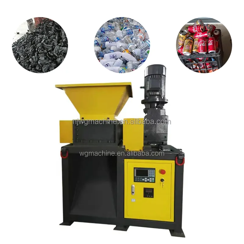 Máquina trituradora Njwg UBC, trituradora de reciclaje de plástico, doble eje, innovación industrial de acero reciclado