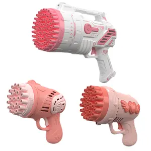 HY Toys children's handheld bubble gun 69 hole light effect rocket launcher machine automatic Gatling toy wholesale stall