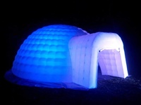 Dôme Gonflable Géant Luxe Argenté Métallisé avec Éclairage LED pour Mariages, Événements et Location en Boîte de Nuit