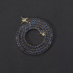 4mm Blue Zirconium Tennis Clavicle Chain Single Row Zircon Bracelet, <b>Couple</b> <b>Necklace</b>. Tanjing Fashion Lijing <b>Necklace</b> - Product Image 1