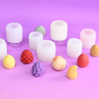 Moule à sucettes en silicone durable 3D en forme de fraise pour mangue, pêche, framboise et outil de broyage de chocolat