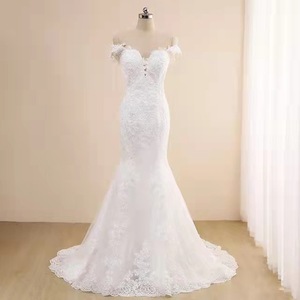 S1269N Nuevo en Oferta, Vestido <span class=keywords><strong>de</strong></span> <span class=keywords><strong>Novia</strong></span> Natural <span class=keywords><strong>de</strong></span> Talla Grande, Estilo Moderno, <span class=keywords><strong>de</strong></span> Manga Corta, Hasta el Suelo, con Encaje y Un Solo Hombro - Product Image 1