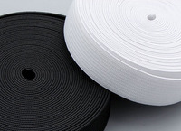 Bande élastique tricotée en polyester noir et blanc haute élasticité pour la couture de vêtements et accessoires textiles – Fournisseur d'usine en gros