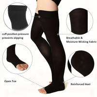 Chaussettes de compression fines tricotées à bout ouvert, 2 paires, 15-20 mmHg, à compression graduée, pour diabétiques et varices