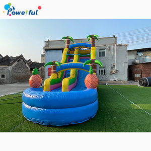 Tobogán de agua inflable de gran piña de nuevo diseño con piscina para niños, Tobogán al aire libre - Product Image 2