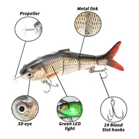 Leurre de pêche rechargeable par USB, leurres intelligents à nage automatique, appâts électroniques automatiques multi-articulés, pratique