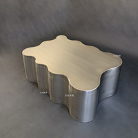 Table basse de luxe en acier inoxydable, table basse miroir moderne pour salon, table basse de forme personnalisable