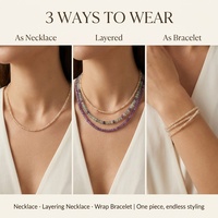 Collier de perles micro-facettées en pierres précieuses naturelles de 2 mm, coffret cadeau de cartes de guérison en cristal, Fluorite Améthyste, 20+ pierres ultra-fines, OEM