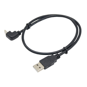 Type C Right Angle Data <b>Cable</b> 0.5m <b>USB</b> To Type C Fast <b>Charging</b> For Camera Black PVC Braid Shielded - Product Image 1