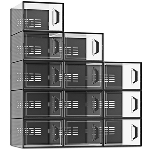 Modern Five-Tier Transparent Shoebox <strong>Stackable</strong> Plastic Shoe <strong>Box</strong> <strong>Storage</strong> Modular Design Clear <strong>Stackable</strong> BT-386 - Product Image 1