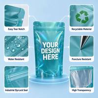 Sachet Mylar Sans Logo 3.5g 1oz Mat Stand Up Refermable Emballage pour Snacks Bonbons Biscuits Grossiste