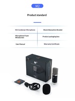 Microphone à condensateur sans fil Aiken M2 en métal XLR pour ordinateur de bureau, enregistrement cardioïde directionnel 48V, réduction du bruit, direct