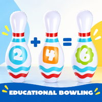 Ensemble de bowling gonflable géant en PVC avec quilles numérotées et boule, jouet sportif éducatif pour enfants, pour jeux de fête en intérieur et en extérieur, vente en gros