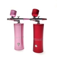Matériel de Salon de Beauté Machine de Nail Art Peinture sur Gel Effet Dégradé Spray Ombré Kit Aérographe Compresseur Rechargeable Mini
