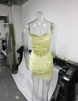 Robe Courte Décontractée Jaune Slim et Élégante, Nouvelle Collection Été 2026, Meilleure Vente, Qualité Supérieure