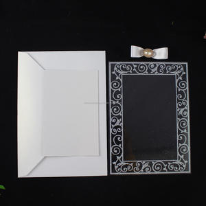 Invitation <span class=keywords><strong>de</strong></span> <span class=keywords><strong>mariage</strong></span> élégante <span class=keywords><strong>de</strong></span> style européen avec nœud en perles, en acrylique, avec enveloppe et cartes d'invitation en PVC transparent - Product Image 6