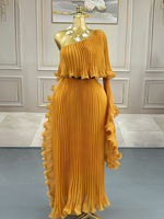 Robe de Soirée et de Banquet de Luxe de Haute Qualité pour Femmes, Plissée Style Miyake, Tailles Libres, Robe Sexy et Élégante en Organza