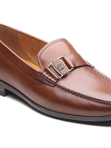 Mocasines de cuero importado con punta redonda y diseño sin cordones, forro de cuero DD y suela de TPR con lámina Ortholite de cuero. - Product Image 2