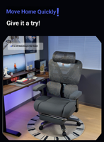 Chaise de bureau ergonomique robuste avec soutien lombaire, en maille, avec accoudoirs, pour homme, idéale pour la maison, le bureau, l'hôtel, le gaming e-sport, inclinable et réglable en hauteur