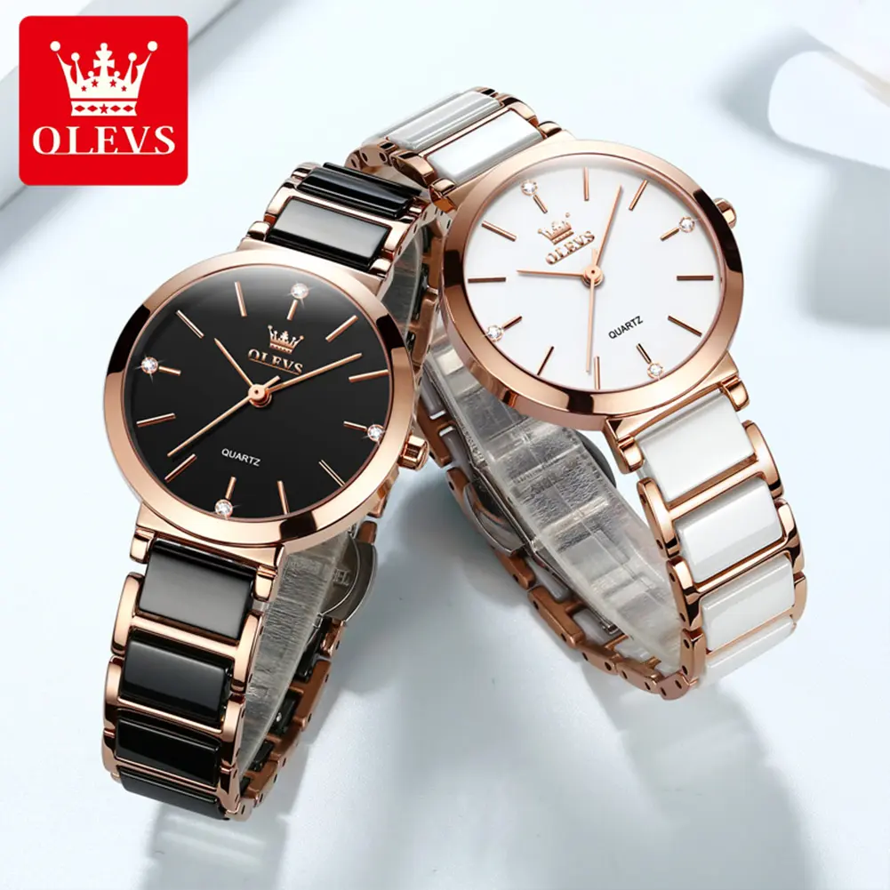 OLEVS 5877 Oem Women Watches Casual With Bracelet Ceramic Designer Ladies Watches Luxury Hand Supplier Women Watches