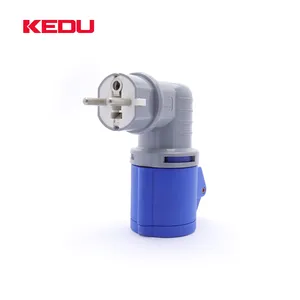 Schuko to cee 16a socket plug adaptor kedu ps329 1 16a 2p e 2p+e ip44 cee 16a industrial 200 250v plug with socket