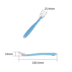 Juego de alimentación de grado alimenticio <span class=keywords><strong>para</strong></span> bebé, cuchara curvada suave de silicona, cuchara <span class=keywords><strong>para</strong></span> bebé - Product Image 6