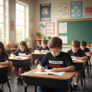 Camiseta escolar inspiradora y motivadora Mission Possible - Product Image 3