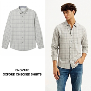 Men Slim Fit Oxford Check Shirt Cotton Casual Formal Long Sleeve Premium Export Quality Wholesale Clothing - Product Image 1