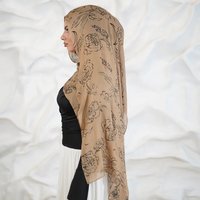 Hijab en coton modal respirant de haute qualité de la marque Qiuyan, imprimé, Moonlight, 180x70cm, pour femmes musulmanes, toutes saisons