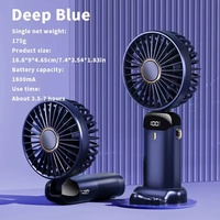 Ventilateur portable rechargeable à main avec écran LED numérique, ventilateur rechargeable réglable, 5 vitesses de vent, mini aromathérapie