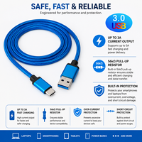 Cable USB 3.0 Tipo A a C LUNG KAY, 5Gbps, Alta Velocidad de Sincronización de Datos, Cable de Carga con Trenzado de Nailon para MacBook, iPad, Samsung OEM