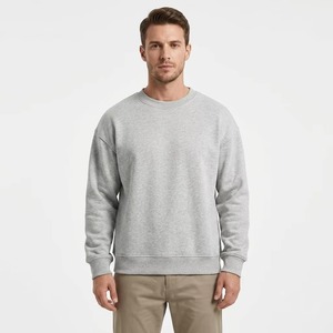 Unisex <b>White</b> Crewneck Sweatshirt Regular Fit 100% Cotton Knitted Pullover Casual Autumn Solid Color <b>Long</b> <b>Sleeve</b> <b>Top</b> - Product Image 4