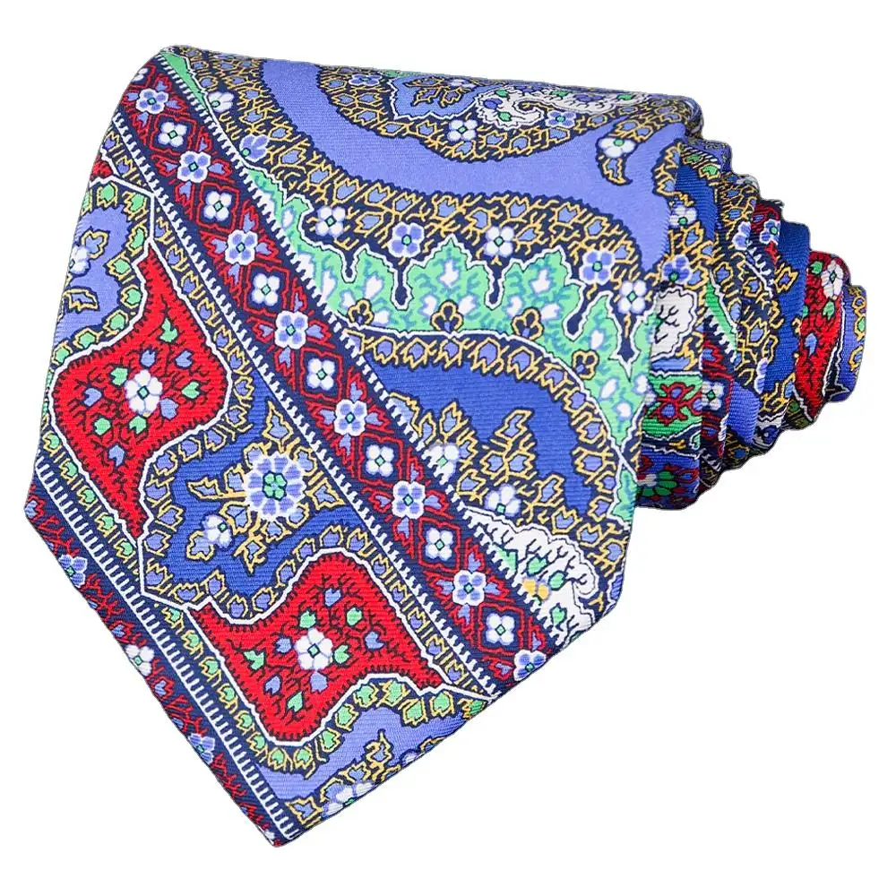 Fabricant chinois Logo personnalisé Hommes Mode Impression Paisley Floral Cravate Organique Naturel Soie Cravates pour Hommes