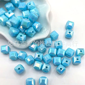 Aomiao's Mystery 10mm Purple Square <b>Acrylic</b> Beads Iridescent Ab Color Loose Beads For Diy Jewelry Making Accessories - Product Image 5