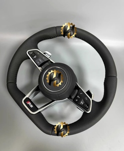 Volante Deportivo de Cuero Negro para <span class=keywords><strong>Audi</strong></span> R8, Estilo Clásico de 3 Radios, Semiperforado, Sin Dos Llaves, Venta al Por Mayor HZ - Product Image 4