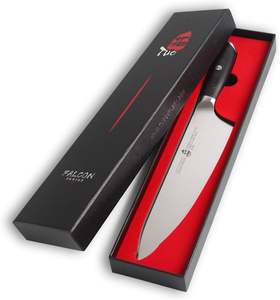 Coltello <span class=keywords><strong>da</strong></span> Chef Giapponese <span class=keywords><strong>Serie</strong></span> TUO Falcon Gyuto 8 Pollici con Acciaio Tedesco HC e Manico in Pakkawood, Confezione Regalo Inclusa - Product Image 6