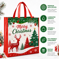 Sac de courses et cadeaux festif en PP non tissé laminé, réutilisable, grand format, imperméable, robuste, avec poignée – Vente en gros usine