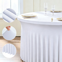 Nappe extensible moderne exclusive en spandex avec jupe de table style cocktail