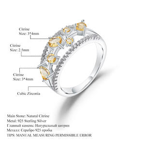 มีสินค้าในสต็อก แหวนพลอยคริสตัลสีเหลืองฝังเงิน 925 วินเทจ ความสง่างามสูง ขายตรงจากโรงงาน - Product Image 5