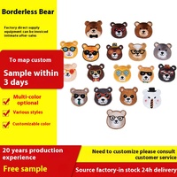 Badges brodés ours mignons exclusifs transfrontaliers ordinateur original broder 18 patchs pour vêtements tissu décoratif