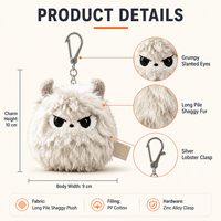 Porte-clés en peluche personnalisé, jouet miniature, animal mignon, porte-clés promotionnel en peluche, jouets en peluche personnalisés, vente en gros d'usine