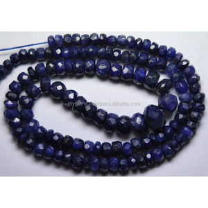 Cuentas de zafiro teñido de corindón natural de primera calidad, grandes y facetadas, para la fabricación de joyería a precio de mayoreo para mujeres y hombres. - Product Image 1