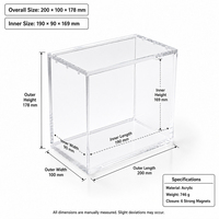 Boîte de présentation en acrylique transparente de 4 pouces, taille standard, en matériaux recyclés, empilable, protection durable pour bougies