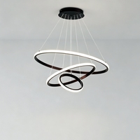 Lustre LED moderne à double anneau entrelacé, intensité variable, pour salle à manger, salon, décoration intérieure